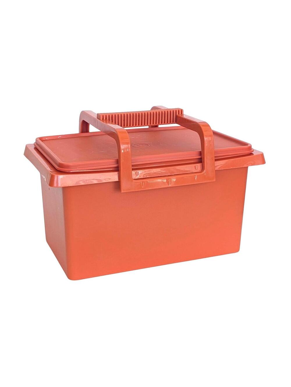 Vintage Tupperware Orange Stow-and-Go Carry All Tote